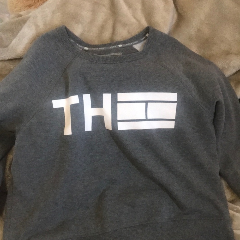 tommy hilfiger grey sweater sweatshirt warm